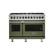Front. Viking - 5-Series Dual Fuel Self-Clean 48"W Sealed Burner Range - Cypress Green.
