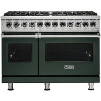 Viking - Professional 5 Series Freestanding Double Oven Dual Fuel Convection Range with Self-Cleaning - Blackforest green - Front_Zoom