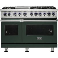 Viking - Professional 7 Series Freestanding Double Oven Gas Convection Range - Blackforest green - Front_Zoom