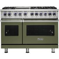 Viking - Professional 7 Series Freestanding Double Oven Gas Convection Range - Cypress Green - Front_Zoom