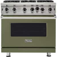 Viking - Professional 5 Series 5.1 Cu. Ft. Freestanding Gas Convection Range - Cypress Green - Front_Zoom