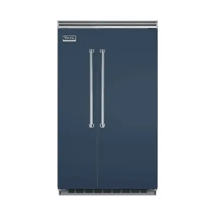 Front. Viking - Professional 5 Series Quiet Cool 29.1 Cu. Ft. Side-by-Side Built-In Refrigerator - Blue.