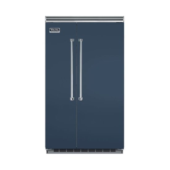 Viking – Professional 5 Series Quiet Cool 29.1 Cu. Ft. Side-by-Side Built-In Refrigerator – Slate Blue