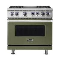 Viking - Professional 7 Series 5.1 Cu. Ft. Freestanding Gas Convection Range - Cypress Green - Front_Zoom