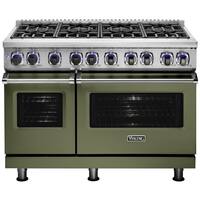 Viking - Professional 7 Series Freestanding Double Oven Gas Convection Range - Cypress Green - Front_Zoom