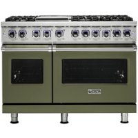 Viking - Professional 7 Series 6.1 Cu. Ft. Freestanding Double Oven LP Gas Convection Range - Cypress Green - Front_Zoom