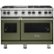 Front. Viking - Professional 5 Series 6.1 Cu. Ft. Freestanding Double Oven LP Gas Convection Range - Blackforest Green.