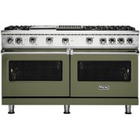 Viking - Professional 5 Series 8 Cu. Ft. Freestanding Double Oven LP Gas Convection Range - Cypress Green - Front_Zoom