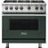 Front. Viking - Professional 5 Series 5.1 Cu. Ft. Freestanding LP Gas Convection Range - Blackforest Green.