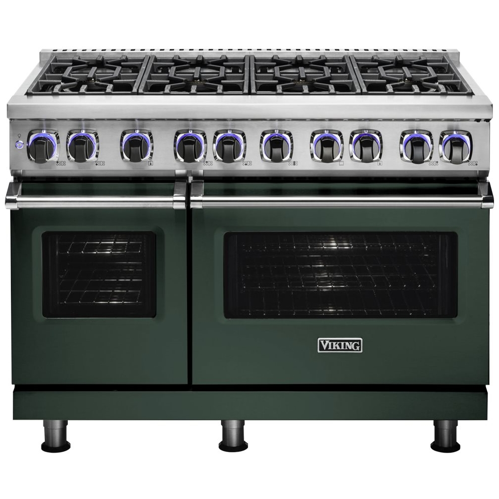 Viking – Professional 7 Series Freestanding Double Oven Gas Convection Range – Blackforest Green