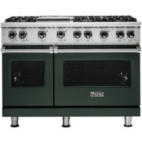 Viking - Professional 5 Series Freestanding Double Oven Gas Convection Range - Blackforest Green - Front_Zoom