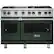 Front. Viking - Professional 5 Series Freestanding Double Oven Gas Convection Range - Blackforest Green.