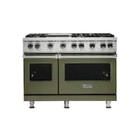 Viking - Professional 5 Series Freestanding Double Oven Gas Convection Range - Cypress Green - Front_Standard