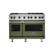 Front. Viking - Professional 5 Series 6.1 Cu. Ft. Freestanding Double Oven LP Gas Convection Range - Cypress Green.