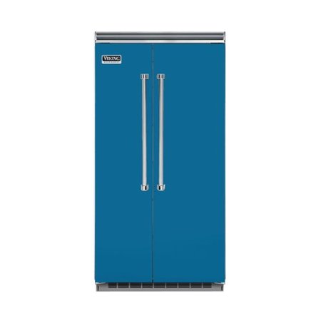 Viking - Professional 5 Series Quiet Cool 25.3 Cu. Ft. Side-by-Side Built-In Refrigerator - Alluvial Blue