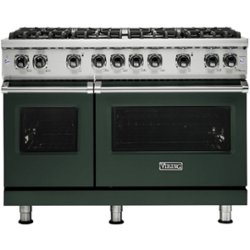 Viking - Professional 5 Series Freestanding Double Oven Gas Convection Range - Blackforest green - Front_Zoom
