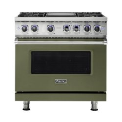 Viking - Professional 7 Series 5.1 Cu. Ft. Freestanding LP Gas Convection Range - Cypress Green - Front_Zoom