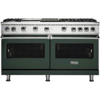 Viking - Professional 5 Series 8 Cu. Ft. Freestanding Double Oven LP Gas Convection Range - Blackforest Green - Front_Zoom