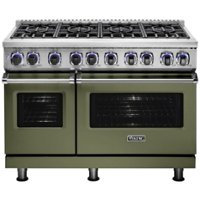 Viking - Professional 7 Series 6.1 Cu. Ft. Freestanding Double Oven LP Gas Convection Range - Cypress Green - Front_Zoom