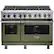 Front. Viking - VGR Freestanding 7-Series Gas 48"W Range - Cypress Green.
