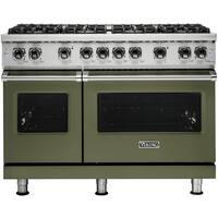 Viking - Professional 5 Series Freestanding Double Oven Gas Convection Range - Cypress Green - Front_Zoom