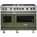 Front. Viking - Professional 5 Series Freestanding Double Oven Gas Convection Range - Cypress Green.