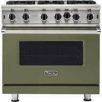 Viking - Professional 5 Series 5.1 Cu. Ft. Freestanding Gas Convection Range - Cypress Green - Front_Zoom