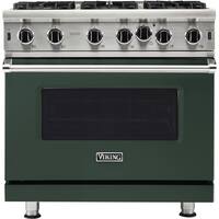 Viking - Professional 5 Series 5.1 Cu. Ft. Freestanding Gas Convection Range - Blackforest Green - Front_Zoom
