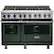 Front. Viking - VGR Freestanding 7-Series Gas 48"W Range - Blackforest Green.