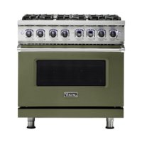 Viking - Professional 7 Series 5.1 Cu. Ft. Freestanding LP Gas Convection Range - Cypress Green - Front_Zoom