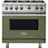 Front. Viking - Professional 5 Series 5.1 Cu. Ft. Freestanding Gas Convection Range - Cypress Green.