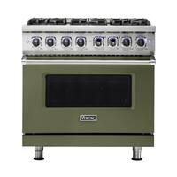 Viking - Professional 7 Series 5.1 Cu. Ft. Freestanding Gas Convection Range - Cypress Green - Front_Zoom