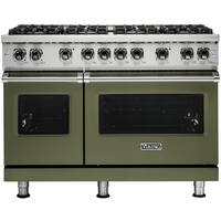 Viking - Professional 5 Series Freestanding Double Oven Gas Convection Range - Cypress Green - Front_Zoom