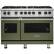 Front. Viking - Professional 5 Series 6.1 Cu. Ft. Freestanding Double Oven LP Gas Convection Range - Cypress Green.