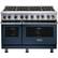 Front. Viking - 48"W 7-Series Dual Fuel Self-Clean Range-8 Burners - Slate Blue.