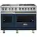 Front. Viking - 48"W 7-Series Dual Fuel Self-Clean Range-6 Burners + Griddle - LP - Slate Blue.