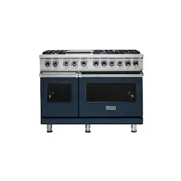 Viking - 48"W 7-Series Dual Fuel Self-Clean Range-6 Burners + Griddle - Slate Blue