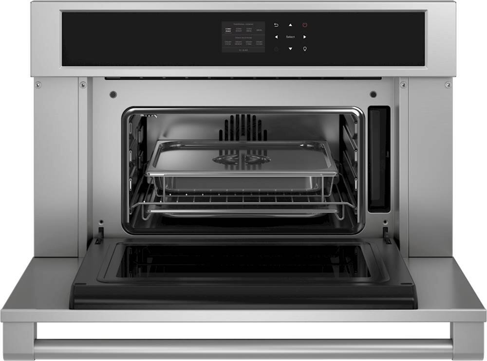 Alt View 11. Monogram - Statement Collection 30" Built-In Single Electric Convection Steam Wall Oven - Stainless Steel.