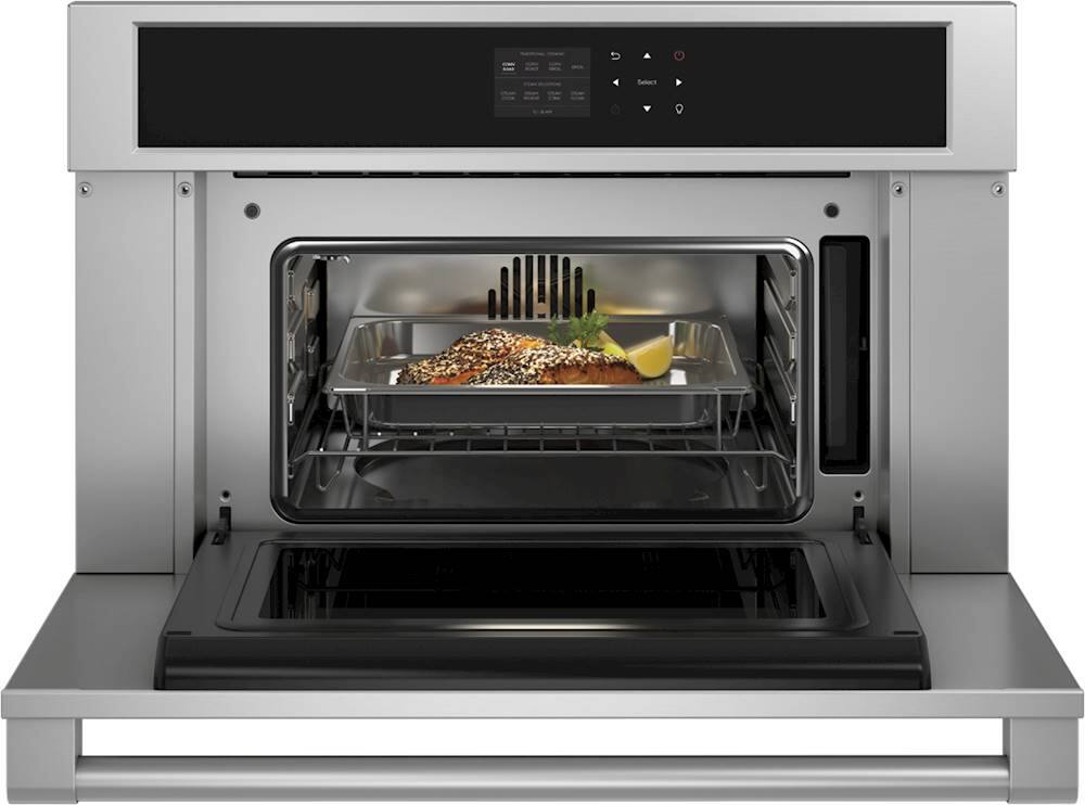 Alt View 12. Monogram - Statement Collection 30" Built-In Single Electric Convection Steam Wall Oven - Stainless Steel.