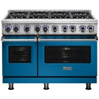 Viking - Professional 7 Series 7.3 Cu. Ft. Freestanding Double Oven Dual Fuel LP Gas Convection Range with Self-Cleaning - Alluvial blue - Front_Zoom