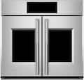 Monogram - 30" Built-In Single Electric Convection Wall Oven with French-Door Design and LCD Controls - Stainless Steel