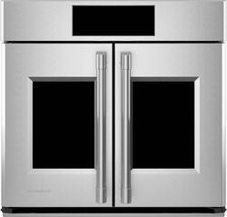 Monogram - 30" Built-In Single Electric Convection Wall Oven with French-Door Design and LCD Controls - Stainless Steel - Front_Zoom