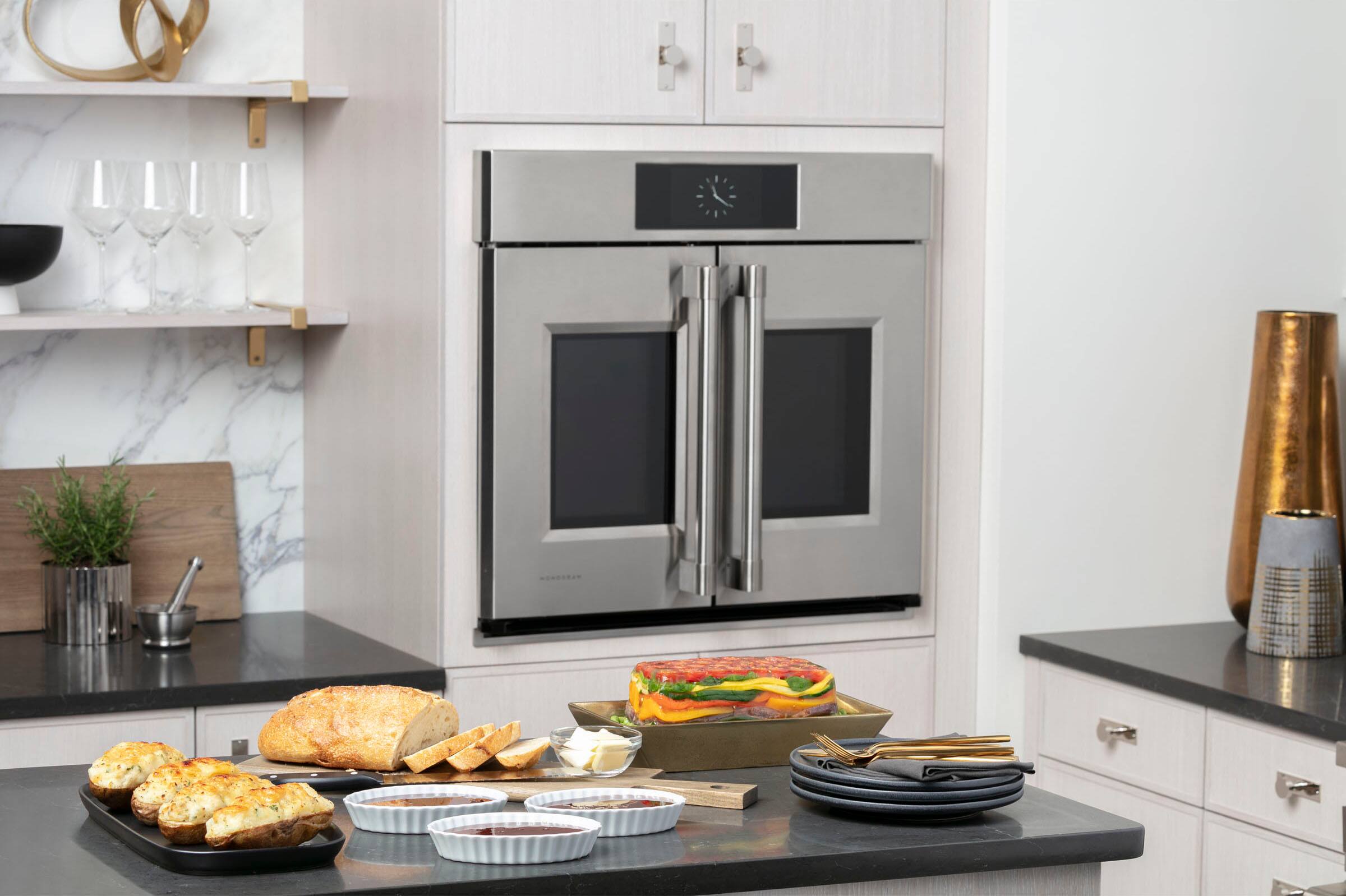 Alt View 29. Monogram - 30" Built-In Single Electric Convection Wall Oven - Stainless Steel.