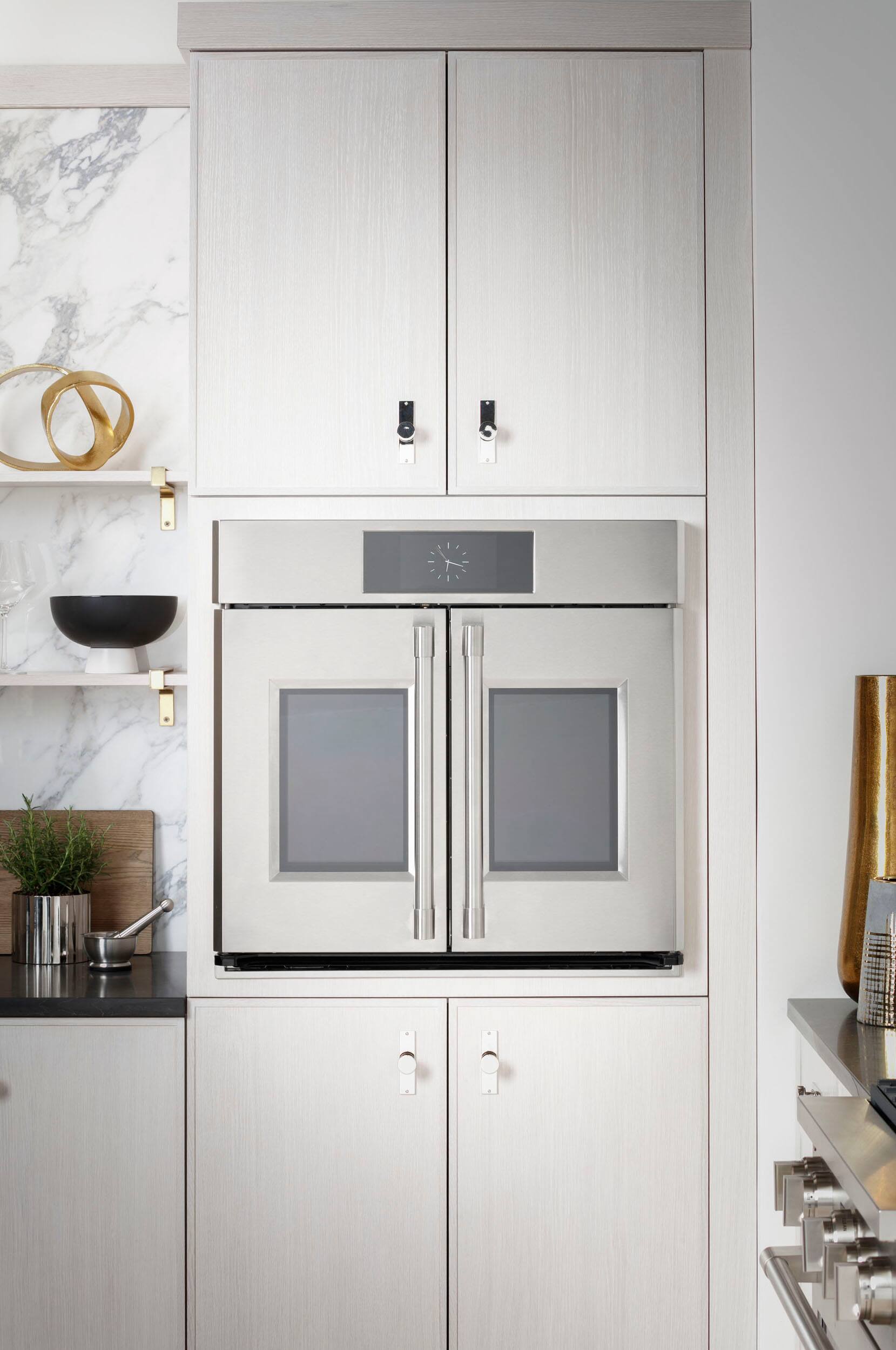 Alt View 30. Monogram - 30" Built-In Single Electric Convection Wall Oven - Stainless Steel.