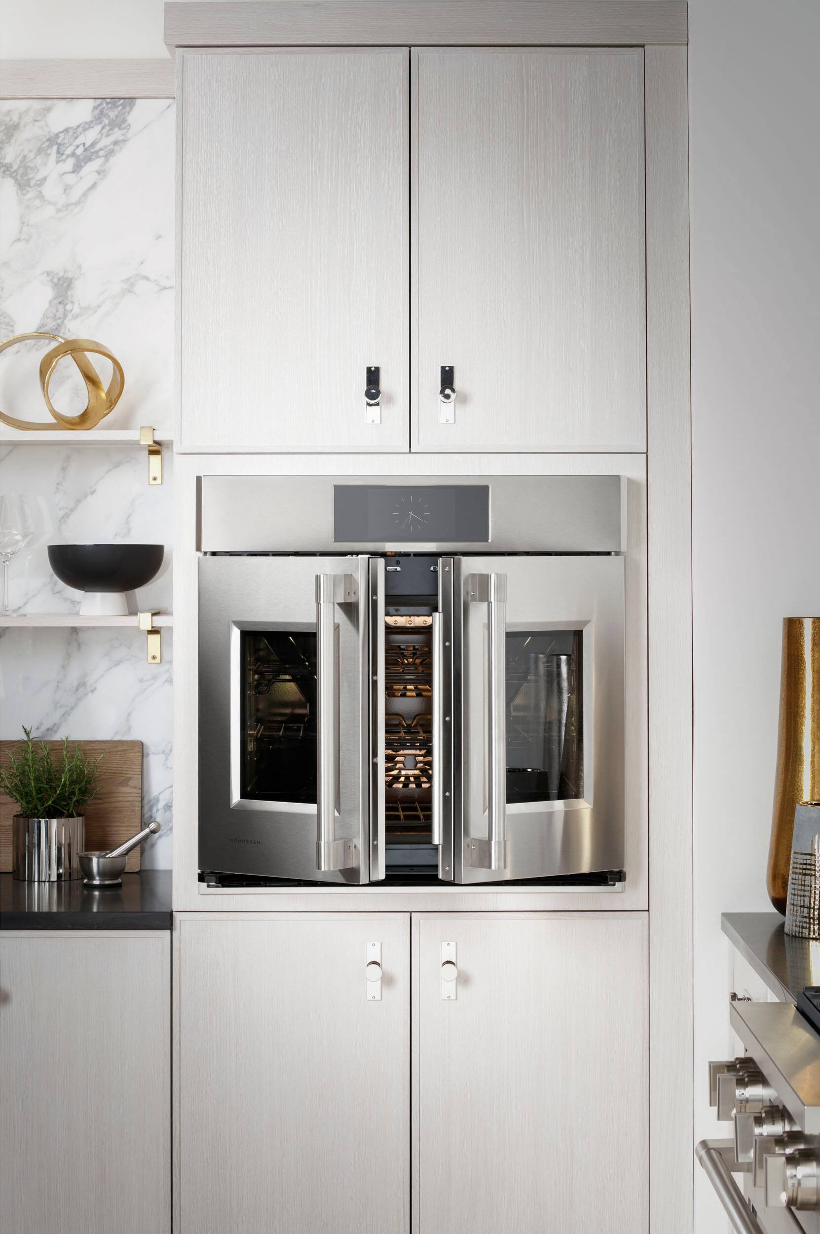 Alt View 35. Monogram - 30" Built-In Single Electric Convection Wall Oven - Stainless Steel.