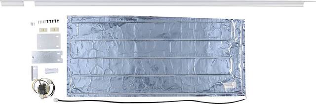 Front. Monogram - Fully Integrated Refrigerator and Freezer Heater Kit - Silver.