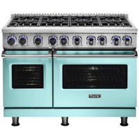 Viking - Professional 7 Series 7.3 Cu. Ft. Freestanding Double Oven Dual Fuel LP Gas Convection Range with Self-Cleaning - Bywater blue - Front_Zoom