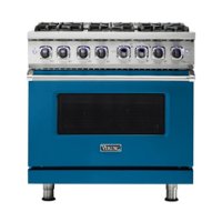 Viking - Professional 7 Series 5.6 Cu. Ft. Freestanding Dual Fuel LP Gas True Convection Range with Self-Cleaning - Alluvial blue - Front_Zoom