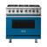 Front. Viking - Freestanding 7 Series Dual Fuel Self-Clean 36"W Range - Alluvial Blue.