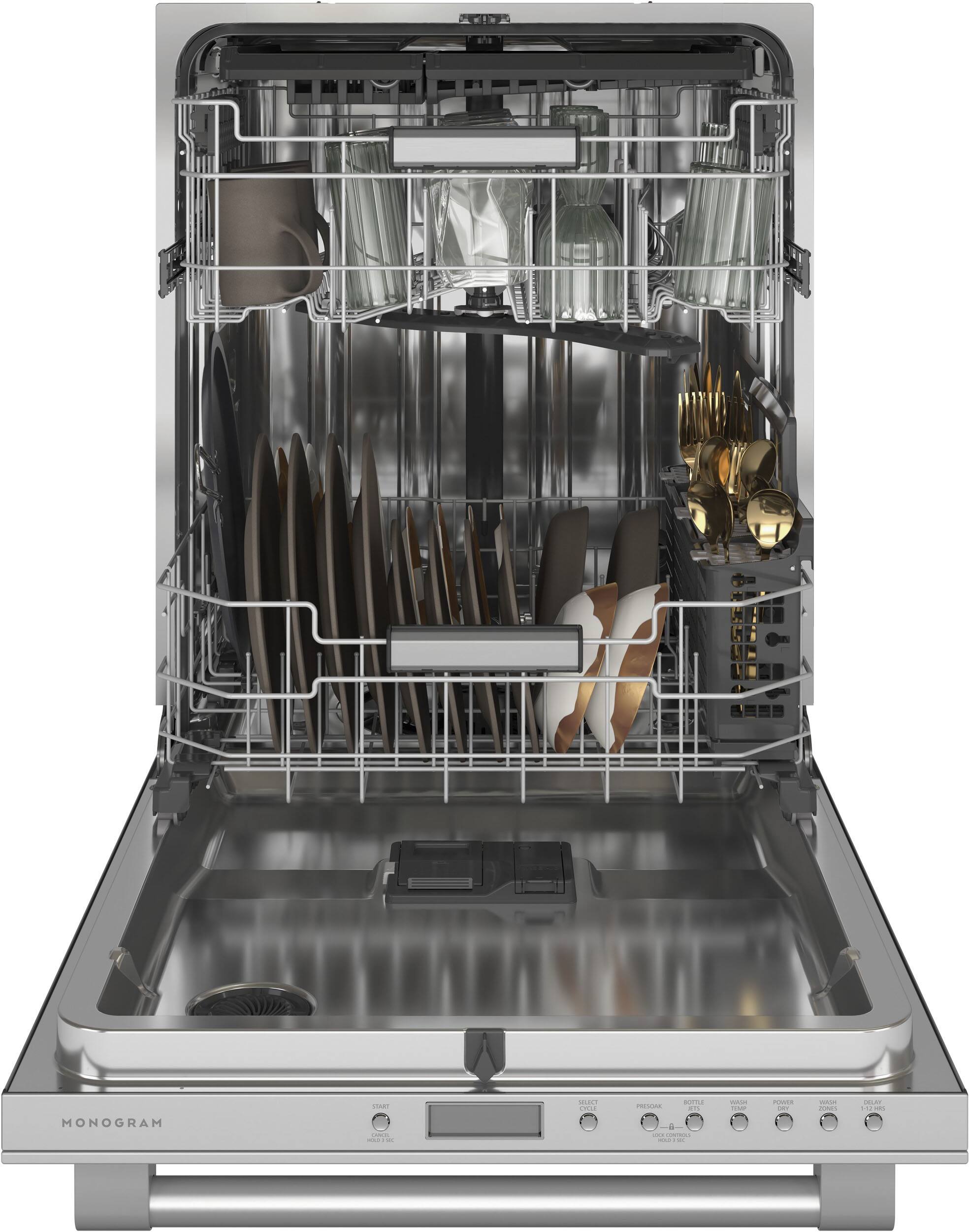 Alt View 2. Monogram - Top Control Smart Built-In Stainless Steel Tub Dishwasher with 3rd Rack and 39 dBA - Stainless steel.